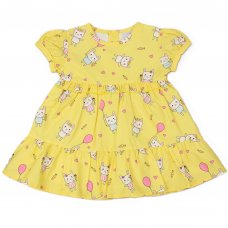 E33209: Baby Girls All Over Print Lined Dress  (1-2 Years)